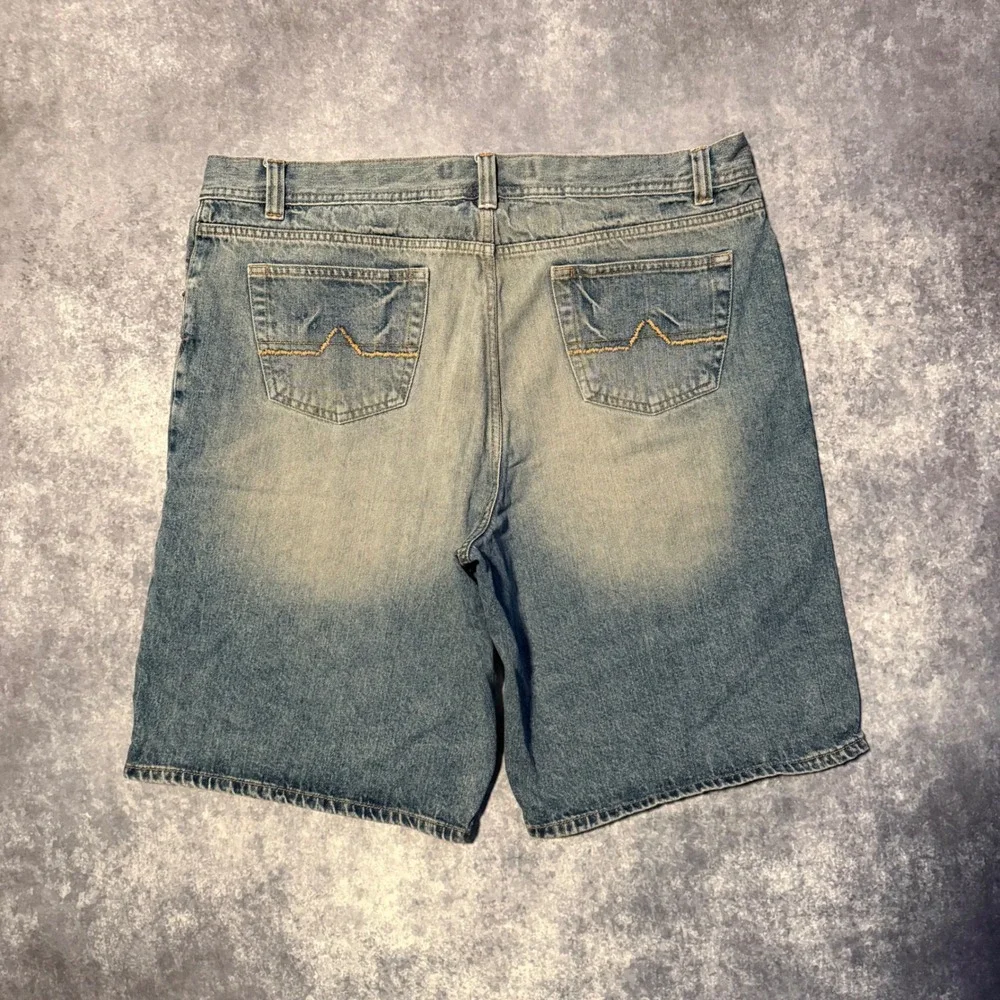 Y2K Urban Pipeline Mens Blue Denim Jean Shorts Size 40 Baggy Relaxed Fit Cotton